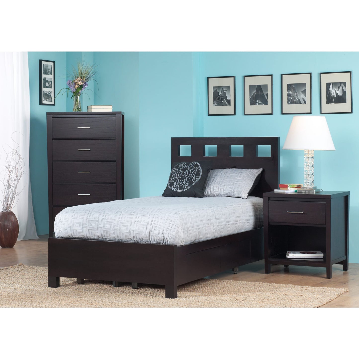 Modus Riva Wood Storage Bed in Espresso
