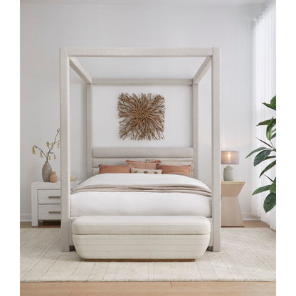 Modus Rockford Upholstered Canopy Bed in Turtle Dove Linen