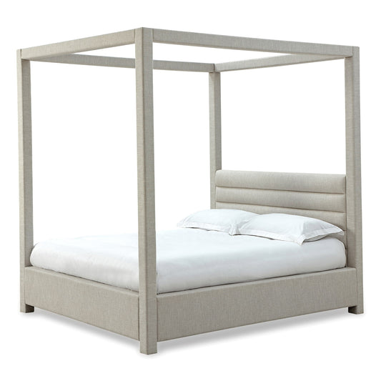 Modus Rockford Upholstered Canopy Bed in Turtle Dove Linen