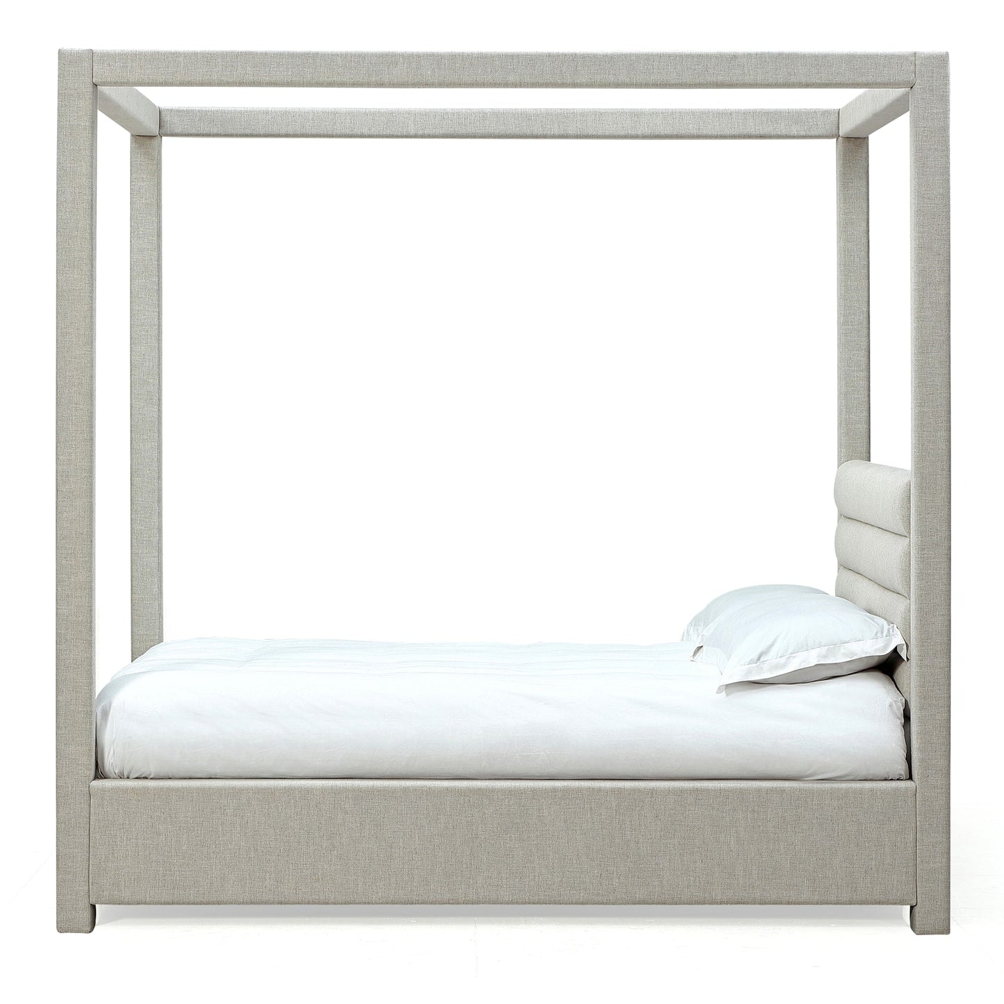 Modus Rockford Upholstered Canopy Bed in Turtle Dove Linen