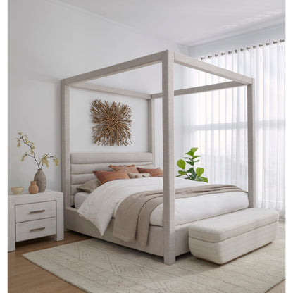 Modus Rockford Upholstered Canopy Bed in Turtle Dove Linen