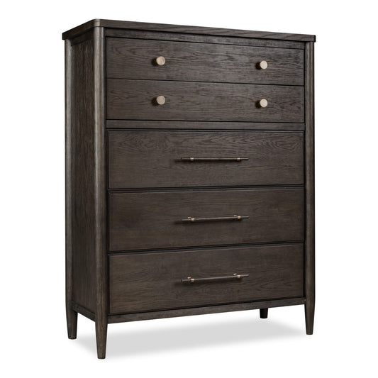 Modus Modus Modus Rockport Five Drawer Oak Wood Chest in Yin