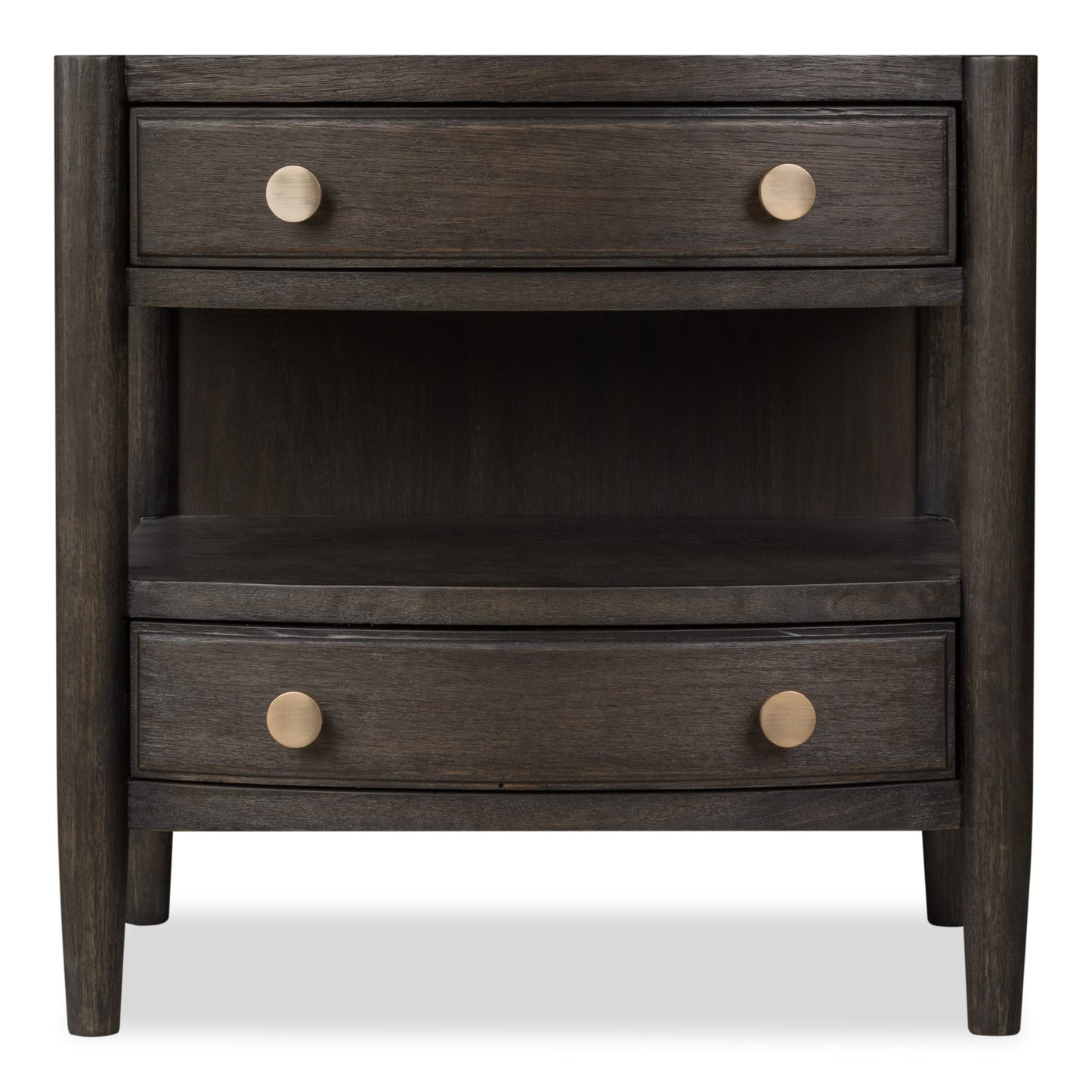 Modus Rockport Two Drawer One Shelf Oak Wood Nightstand in Yin