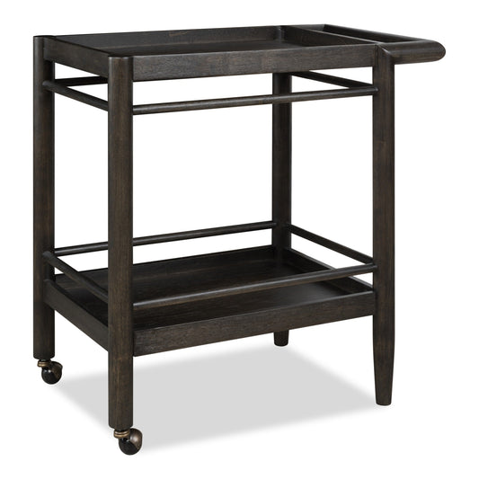 Modus Rockport Two Shelf Rolling Bar Cart in Yin