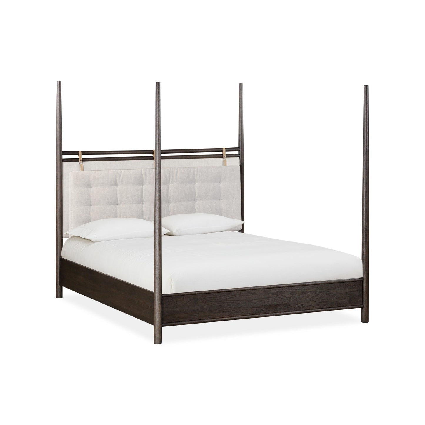 Modus Rockport Upholstered Poster Bed in Yin and Turtle Dove Linen