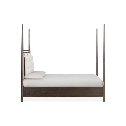 Modus Rockport Upholstered Poster Bed in Yin and Turtle Dove Linen