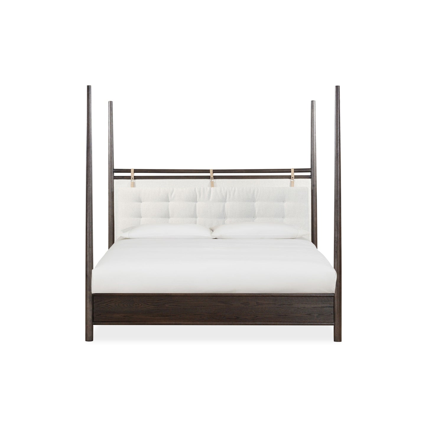 Modus Rockport Upholstered Poster Bed in Yin and Turtle Dove Linen