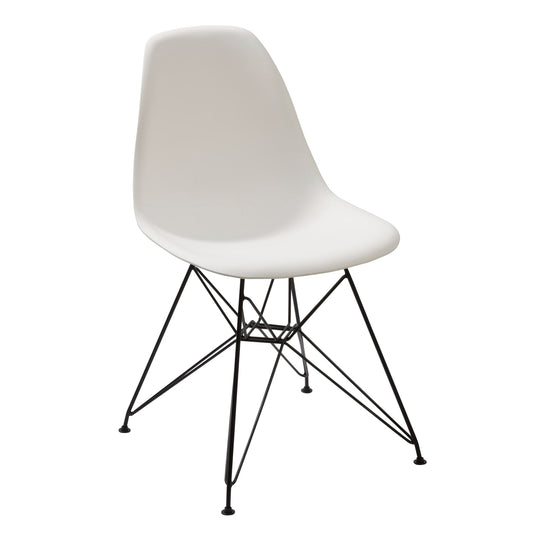 Modus Rostock Molded Plastic Wire Base Dining Chair in White