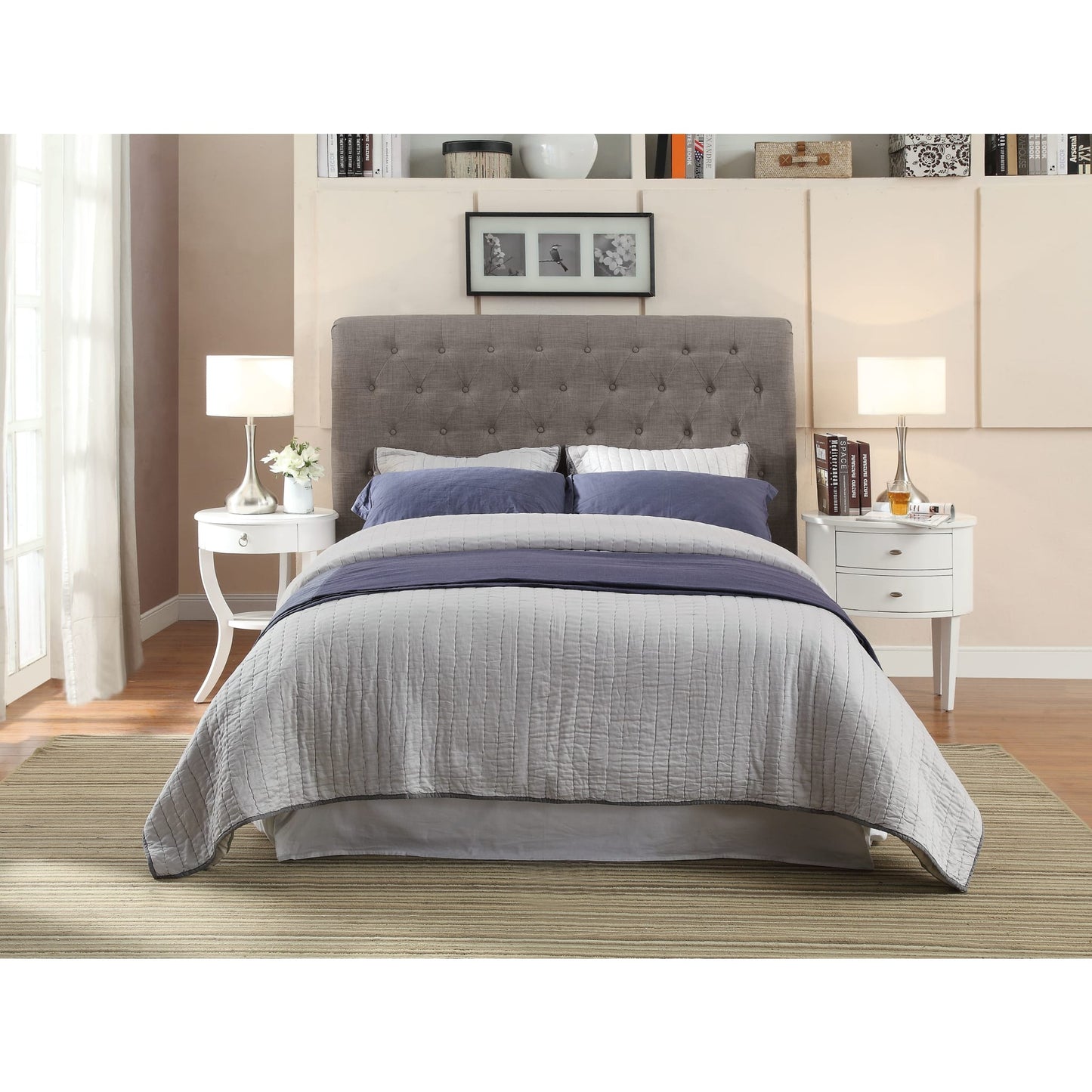 Modus Royal Tufted Platform Bed in Dolphin Linen