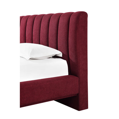 Modus Savage Maximalist Upholstered Bed in Ruby Chenille