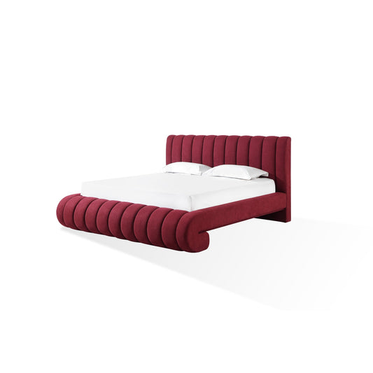 Modus Savage Maximalist Upholstered Bed in Ruby Chenille