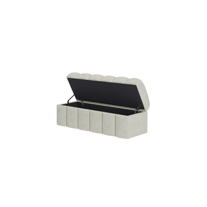 Modus Savage Upholstered Storage Bench in Sandy Chenille