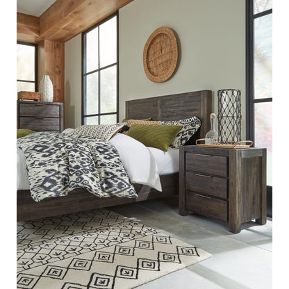 Modus Savanna Three Drawer Solid Wood Nightstand in Coffee Bean