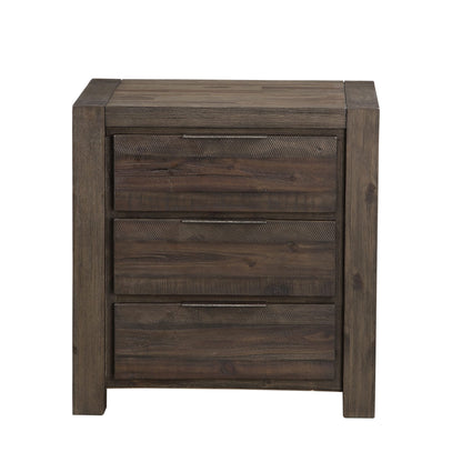 Modus Savanna Three Drawer Solid Wood Nightstand in Coffee Bean