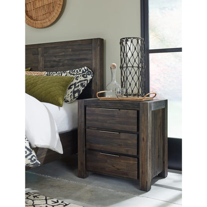 Modus Savanna Three Drawer Solid Wood Nightstand in Coffee Bean