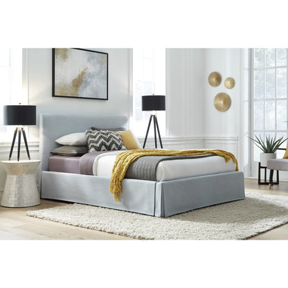 Modus Shelby Skirted Footboard Storage Panel Bed in Sky