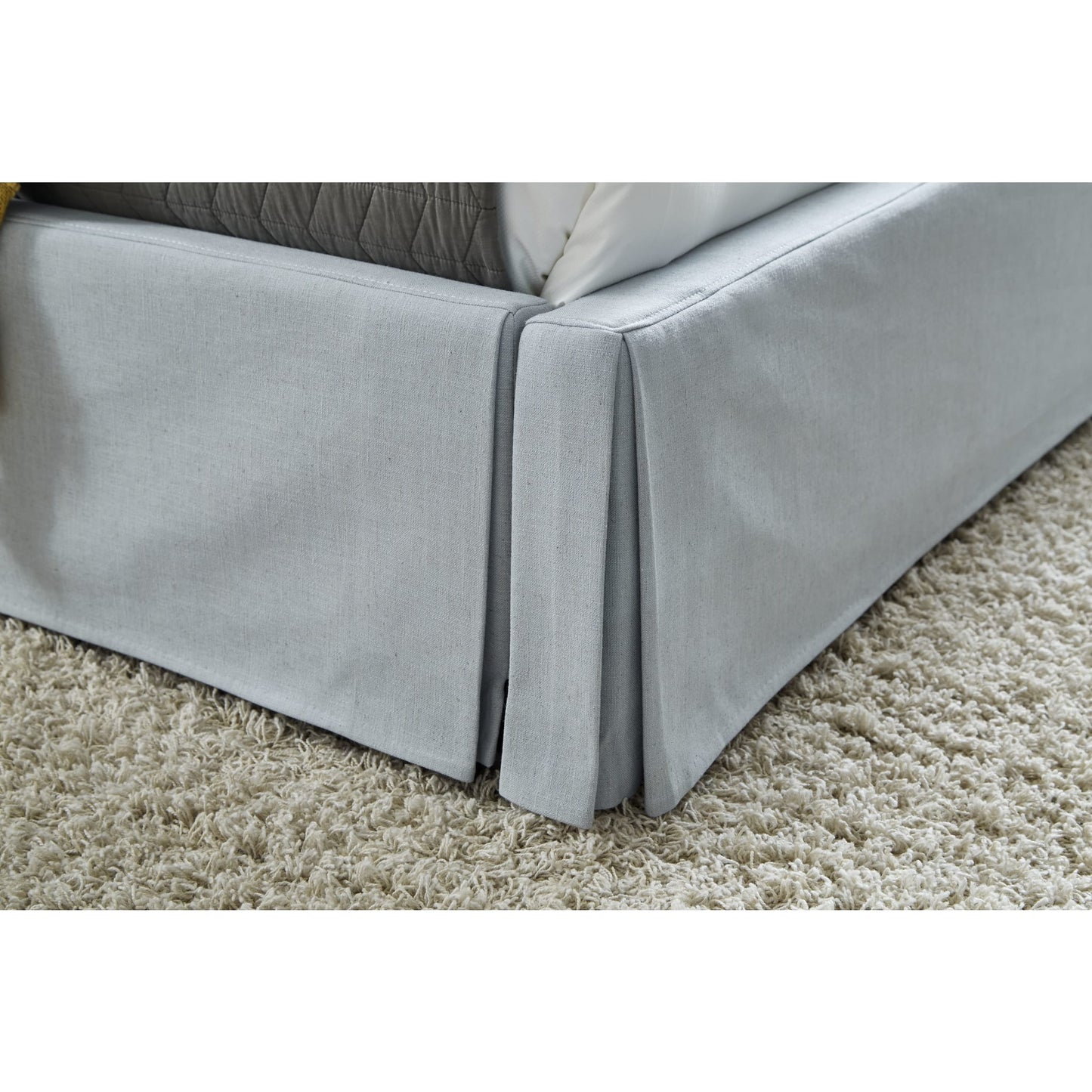 Modus Shelby Skirted Footboard Storage Panel Bed in Sky