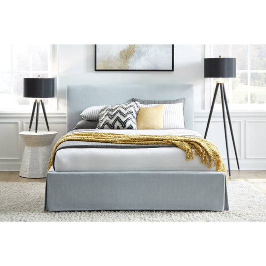 Modus Shelby Skirted Footboard Storage Panel Bed in Sky