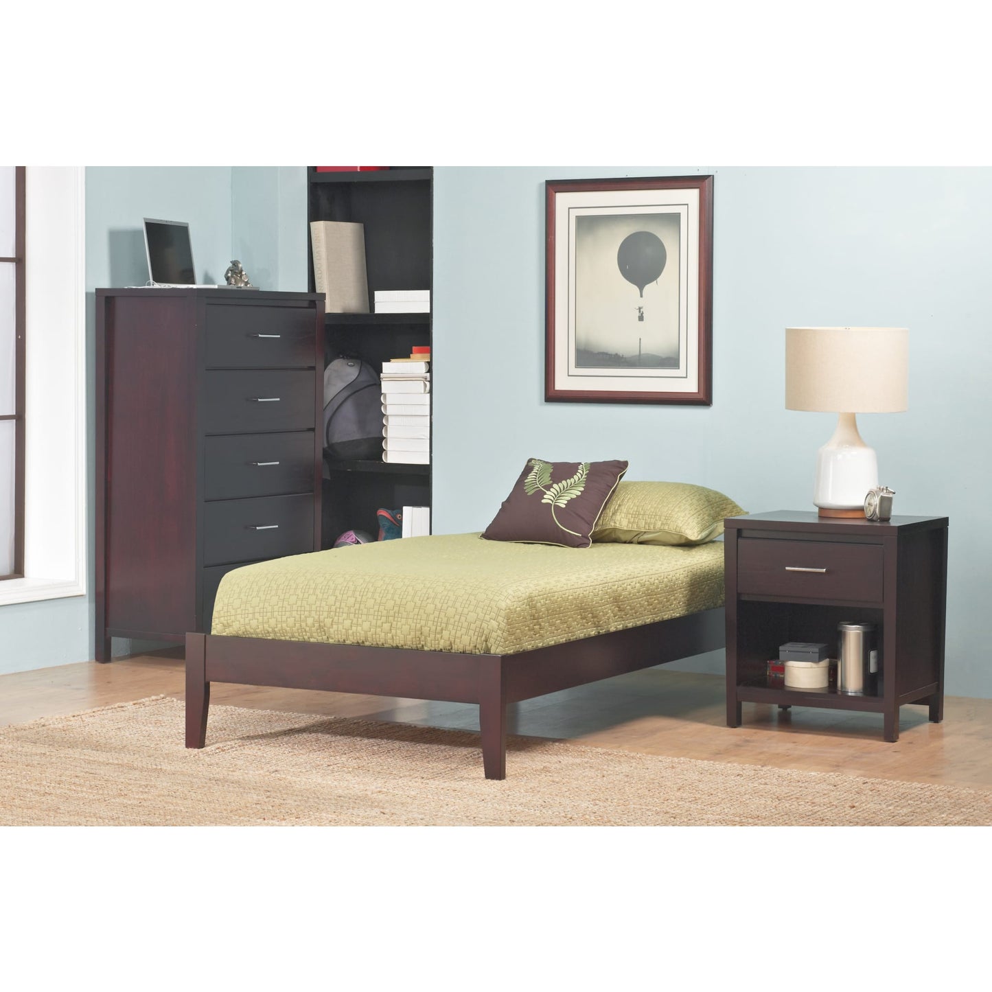 Modus Simple Wood Platform Bed in Espresso