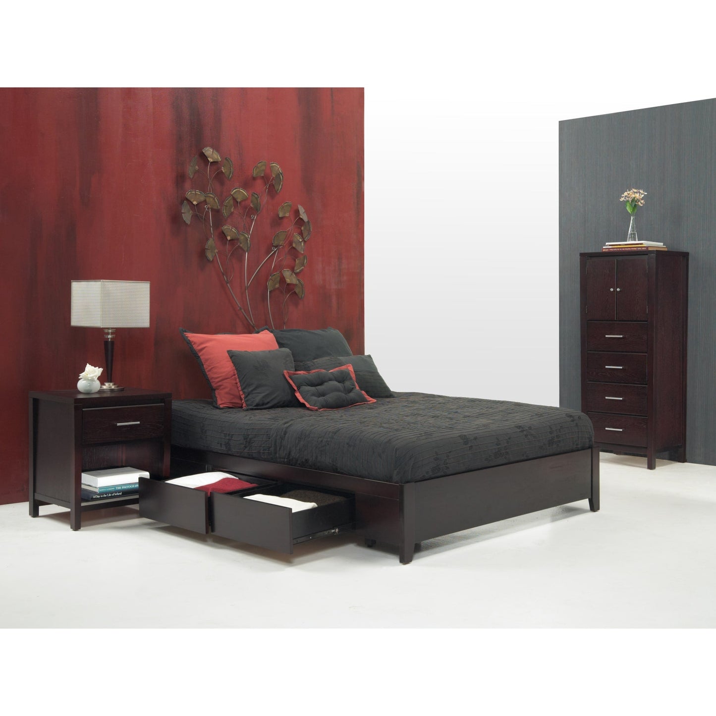 Modus Simple Wood Storage Bed in Espresso