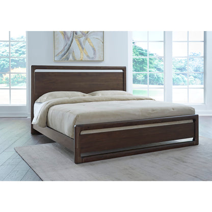 Modus Sol Acacia Wood Platform Bed in Brown Spice