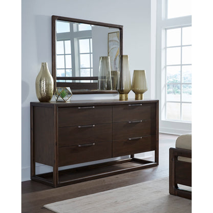 Modus Sol Six Drawer Acacia Wood Dresser in Brown Spice