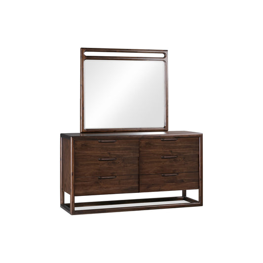 Modus Sol Six Drawer Acacia Wood Dresser in Brown Spice