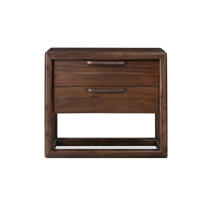 Modus Sol Two Drawer USB-Charging Nightstand in Brown Spice