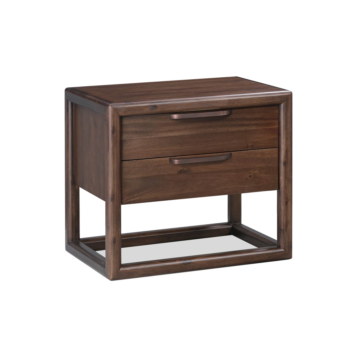 Modus Sol Two Drawer USB-Charging Nightstand in Brown Spice