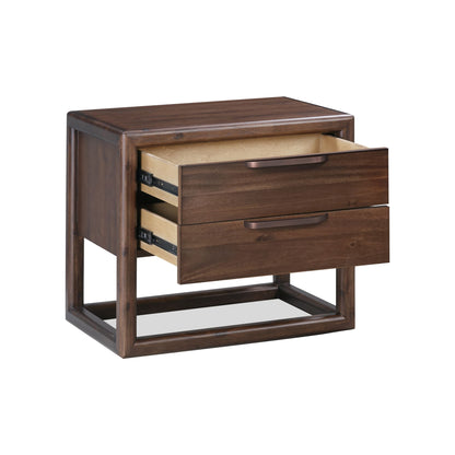 Modus Sol Two Drawer USB-Charging Nightstand in Brown Spice
