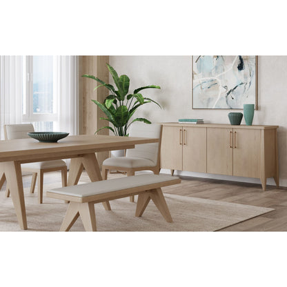 Modus Sumire Four Door Ash Wood Sideboard in Ginger