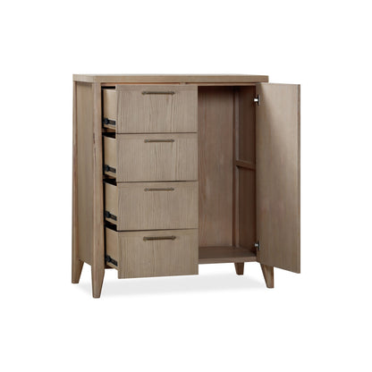 Modus Sumire Four Drawer One Door Ash Wood Chest in Ginger