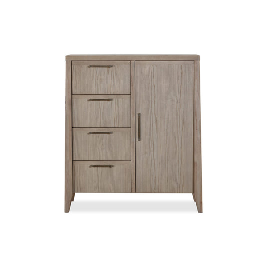 Modus Sumire Four Drawer One Door Ash Wood Chest in Ginger