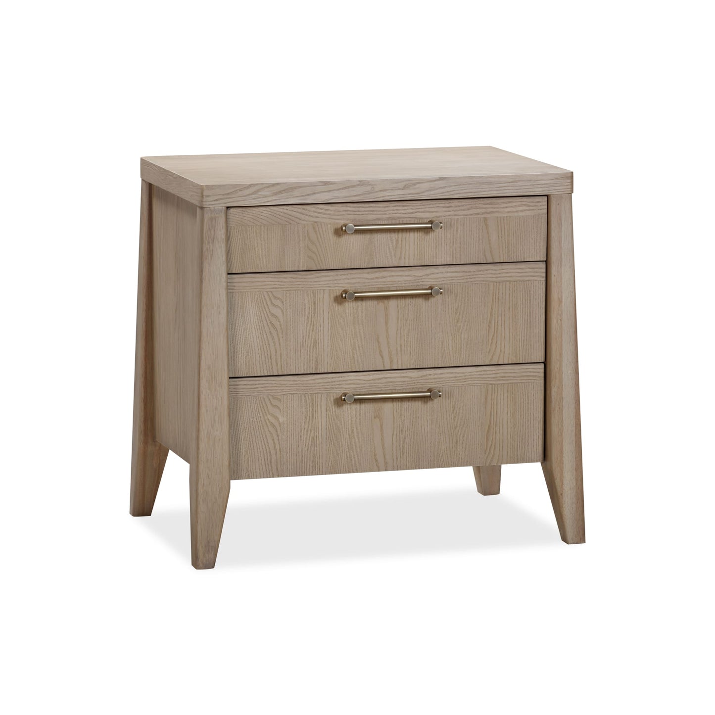 Modus Sumire Three Drawer Ash Wood Nightstand in Ginger