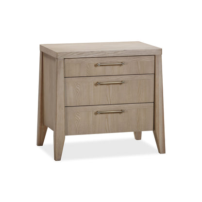 Modus Sumire Three Drawer Ash Wood Nightstand in Ginger