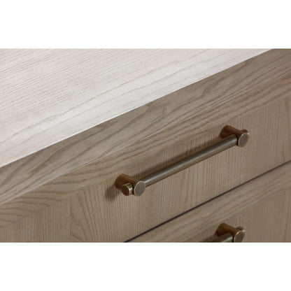 Modus Sumire Three Drawer Ash Wood Nightstand in Ginger