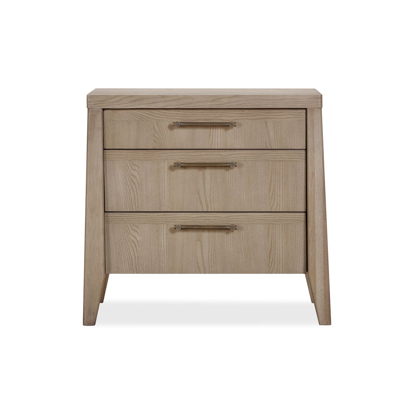 Modus Sumire Three Drawer Ash Wood Nightstand in Ginger