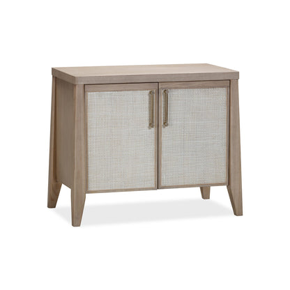 Modus Sumire Two Door Ash Wood Bachelor Chest in Ginger and Natural Cane