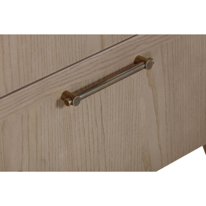 Modus Sumire Two Drawer Ash Wood Nightstand in Ginger