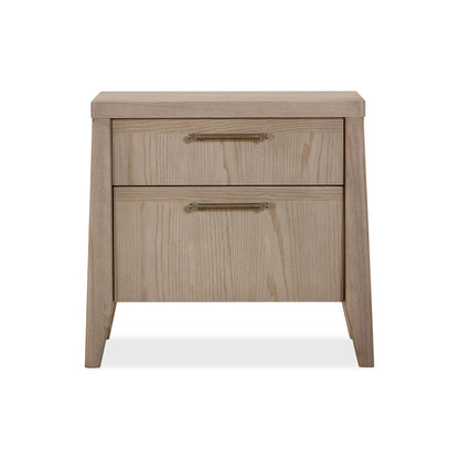 Modus Sumire Two Drawer Ash Wood Nightstand in Ginger