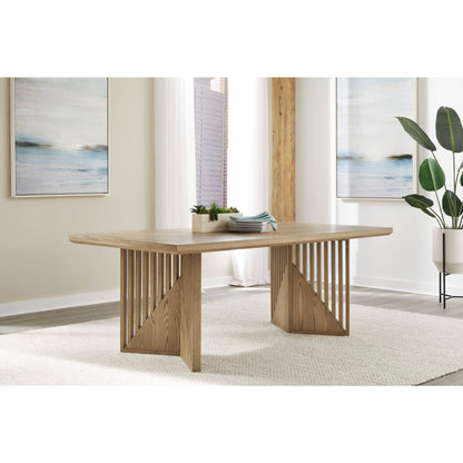 Modus Sumner Double Pedestal Oak Dining Table in Natural