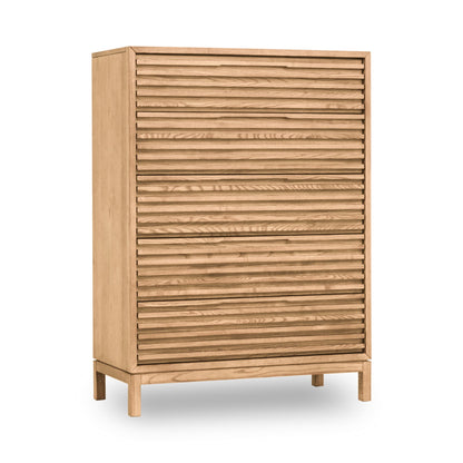 Modus Modus Modus Tanner Five Drawer Ash Wood Chest in Flaxen