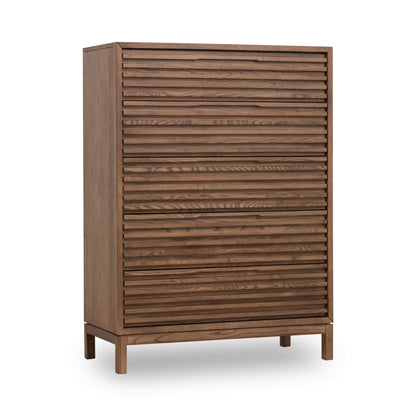 Modus Modus Modus Tanner Five Drawer Ash Wood Chest in Roux