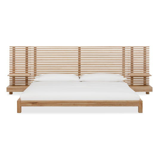 Modus Tanner Solid Ash Wall Bed with Integrated Nightstands in Flaxen