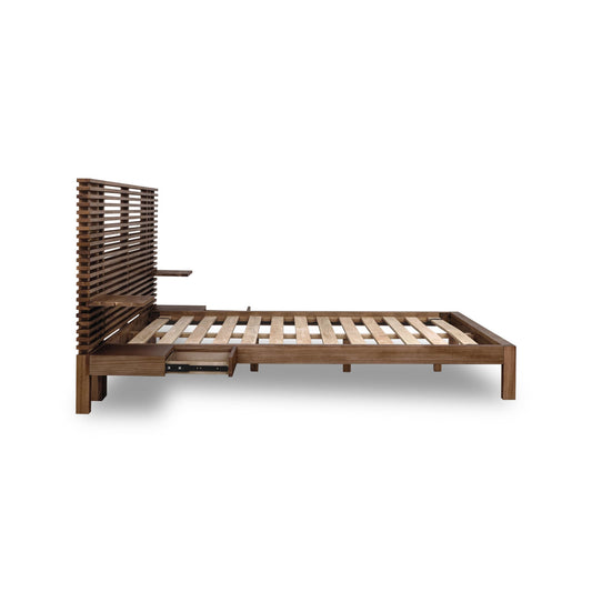 Modus Tanner Solid Ash Wall Bed with Integrated Nightstands in Roux