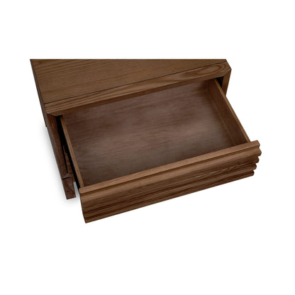 Modus Tanner Two Drawer Ash Wood Nightstand in Roux