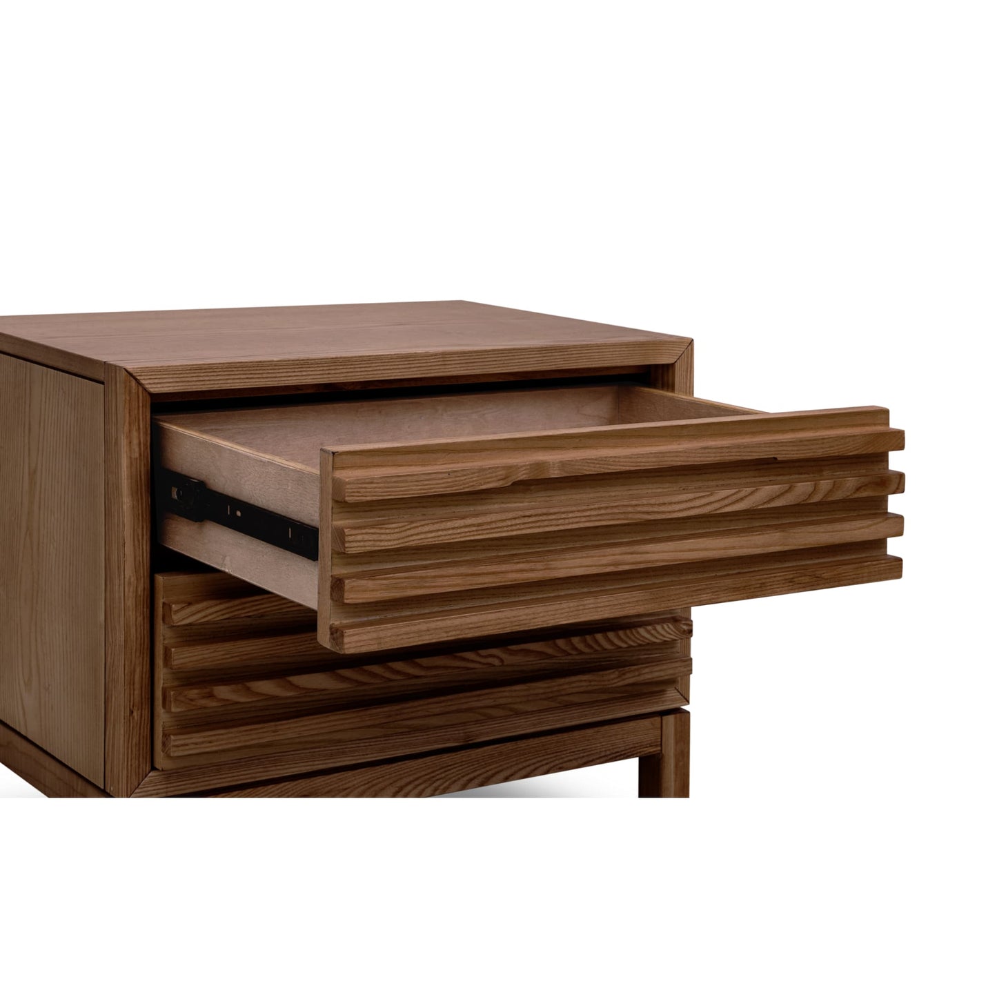 Modus Tanner Two Drawer Ash Wood Nightstand in Roux