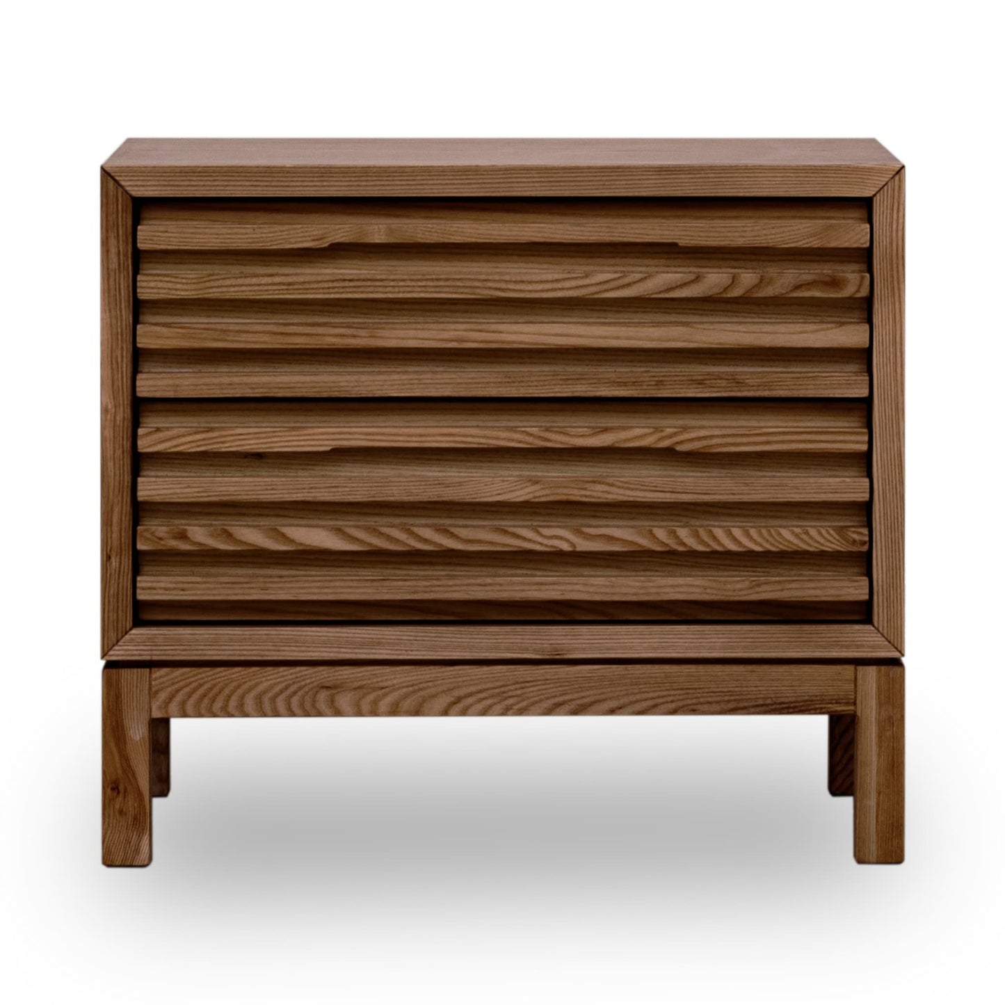 Modus Tanner Two Drawer Ash Wood Nightstand in Roux