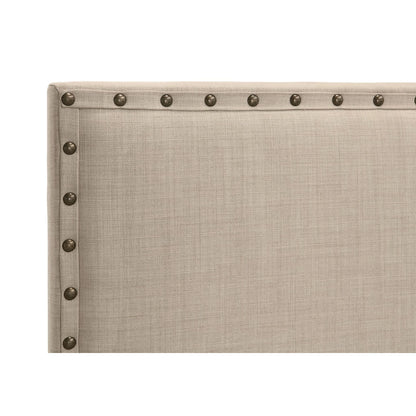 Modus Tavel Nailhead Footboard Storage Bed in Toast Linen