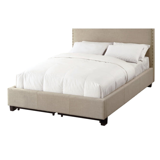 Modus Tavel Nailhead Footboard Storage Bed in Toast Linen